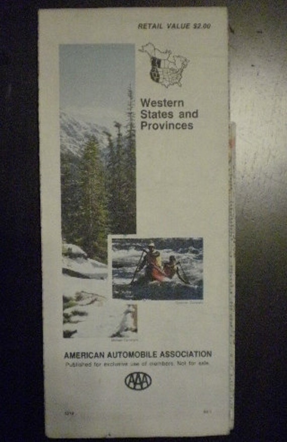 Triple AAA Western States and Provinces Map 1970 by cloud9eclectic