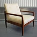 Reserved for mcdonald20 Danish Modern Walnut White Lounge Chair