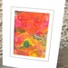 Silk card hand painted orange abstract design
