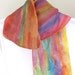 Abstract muted colours hand painted silk scarf