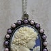 Handmade Purple Cameo Lady Necklace