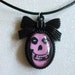 Pink Misfits Skull Cameo Necklace