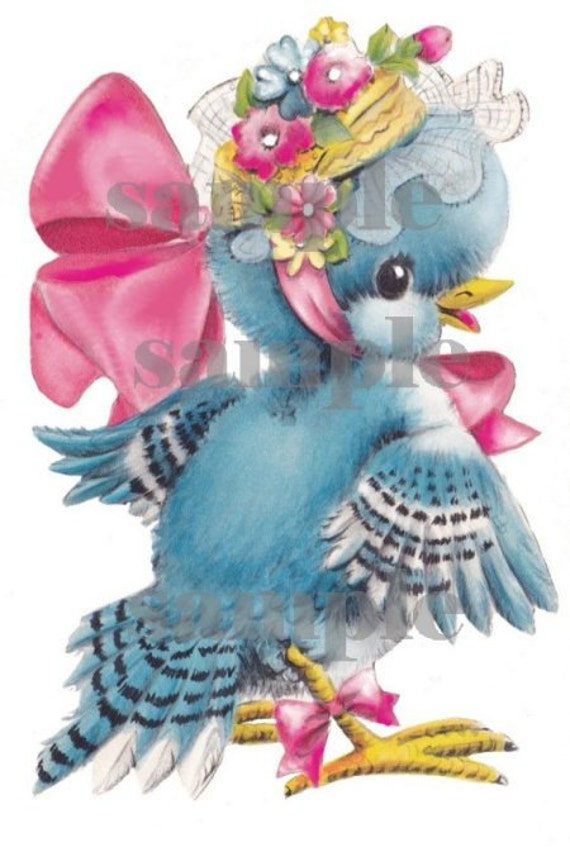 Vintage Blue Birds Birthday Girl And No Birthday Girl