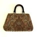 Boho Carpet Style Bag in Chocolate Aqua and Gold Tapestry
