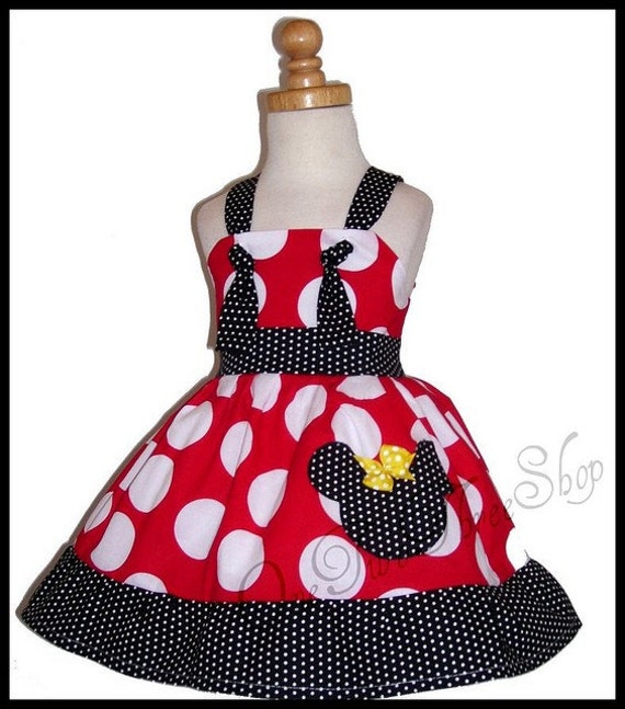 Items similar to Custom Boutique Clothing Minnie Mouse Tie Knot Jumper Dress on Etsy