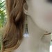Spring Frost Earrings - long pale icy blue flowers, pearls, antiqued brass - bohemian beauty - Art Nouveau- Vintage Victorian- free shipping