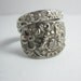 Floral Repousse Sterling Spoon Ring