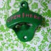 Bright Grass or Kelly Green and Hot Pink Preppy Colors Bottle Opener Antique Style Reminiscent of Days of Old or Gone By
