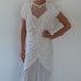SALE dress lace front gathered accordion white keyhole back evening wedding at lilacinspirations
