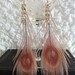 Pink Peacock Feathered Earrings