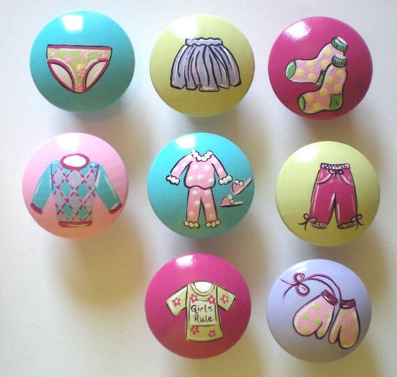 Girls Wardrobe Childrens Kids Drawer Knobs Pulls Nursery Decor