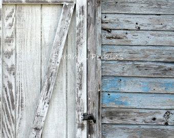 Fine Art Print-Door Photography-Shabby Chic-Coastal Wall Decor-Pale Blue-Gray-White-Nautical Wall Art-Chippy Paint-Fine Art Wall Print-30x45