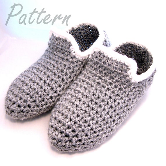 crochet pattern granny square slippers Men by Cave alittleyarnshop Sizes Crochet Man in Pattern Slippers