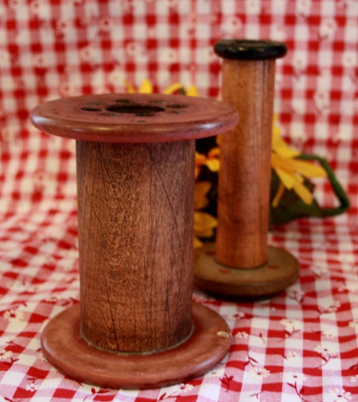 Wooden Bobbin Spools from Old Textile Mill in by SassyPantsScraps