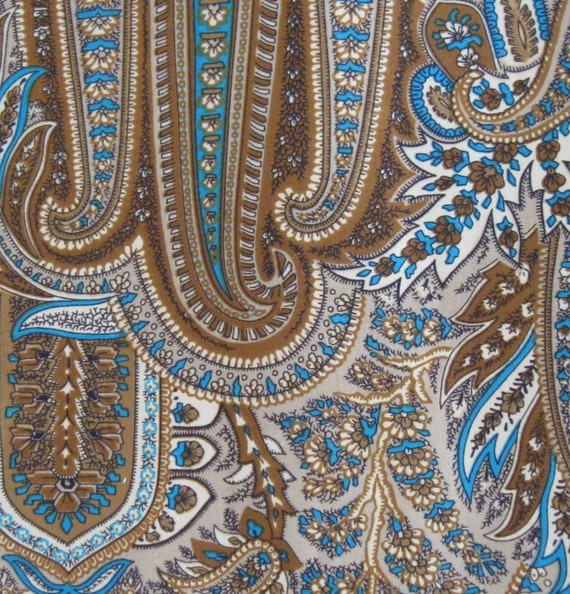 Vintage Fabric Upholstery Paisley Couch over 10 yards