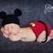Mickey Mouse Hat and Diaper cover Newborn Photo Prop