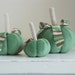 Set of 3 Mint green velvet pumpkins