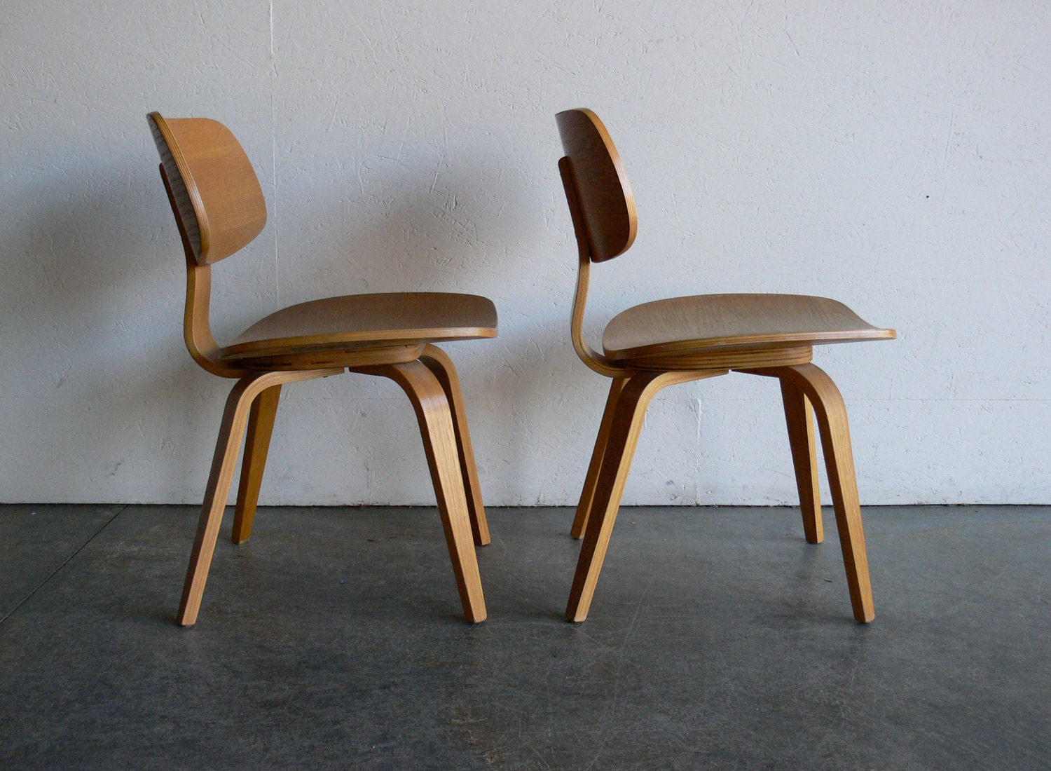 Vintage Mid Century Modern Thonet Plywood Chair Set of 2