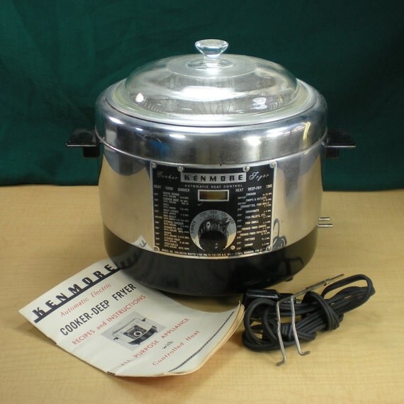 Sears Kenmore Chrome Electric Cooker Deep Fryer Vintage