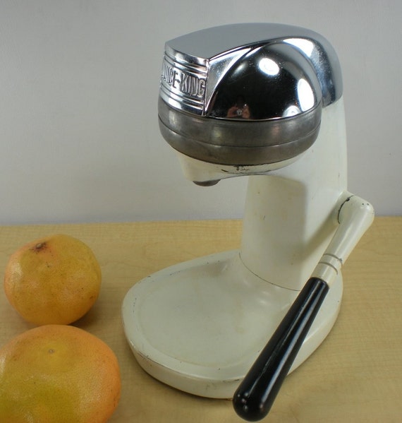 Juice King Press Orange Squeezer Citrus Juicer Vintage White