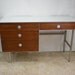 Reserved for C.T....... Hill-Rom Mid Century Industrial Medical Desk - Walnut Steel Aluminum
