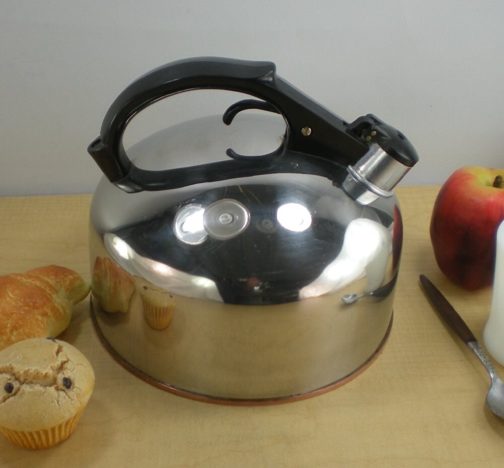 Revere Ware Copper Whistling Lid Tea Kettle Rome NY