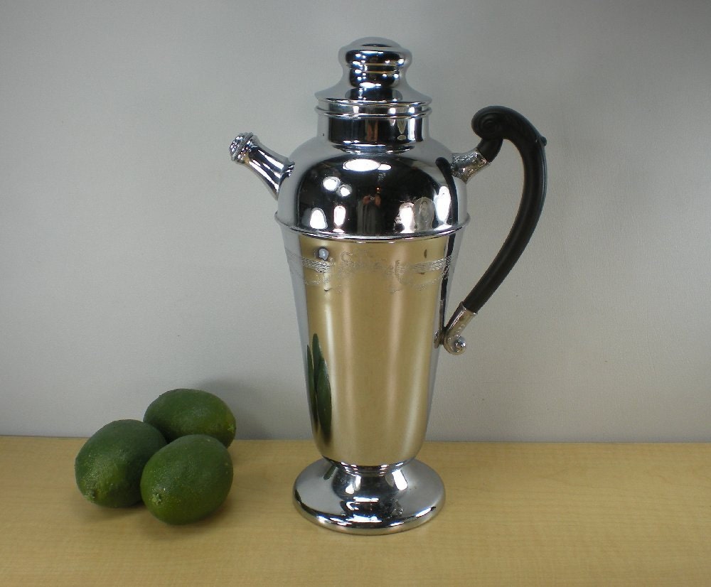 LB Vintage Chrome Cocktail Shaker Pitcher