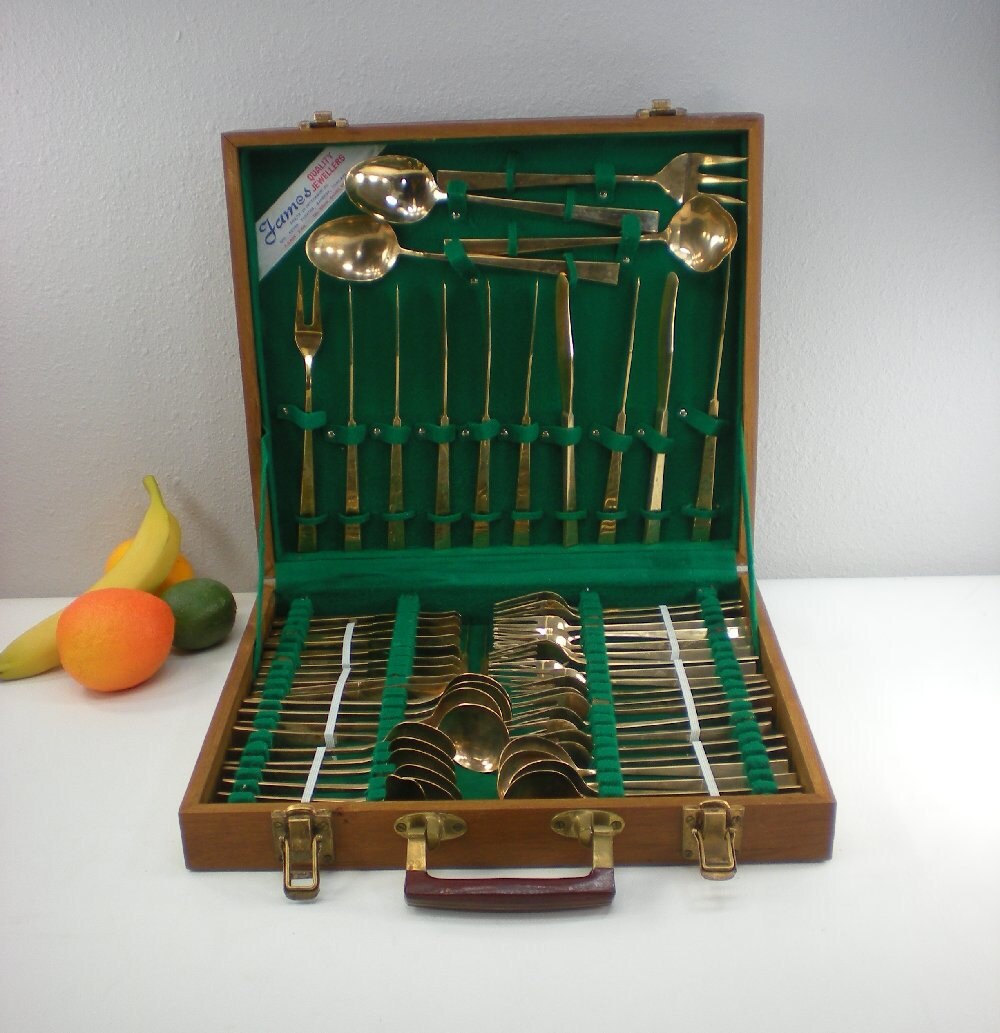 Thailand Nickel Bronze Flatware Set service for 8 55