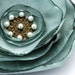 ELIZABETH - Elegant Seafoam Blue Green, Brass, Pearls Flower Clip