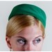 1960's Green Velvet Small Pillbox Hat by Betmar