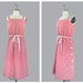 1970's red & white dress. vintage 70's sundress. summer. belt. sleeveless. striped dress 70.