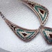 Native American Indian Sterling Silver Choker Collar Necklace w Carnelian and Turquoise Chips