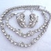 Eisenberg Swoosh Rhinestone Necklace Bracelet & Earring Set - Brides Wedding Parure