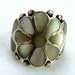 White Flower Sterling Ring - Southwestern Vintage Mother of Pearl MOP