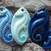 Seahorse stoneware clay pendant