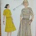 Vintage Misses' Top and Skirt, 2 Piece Dress, Vogue 9798 Sewing Pattern Size 12