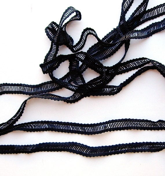 Vintage Black Ladder Type Insertion Lace Trim