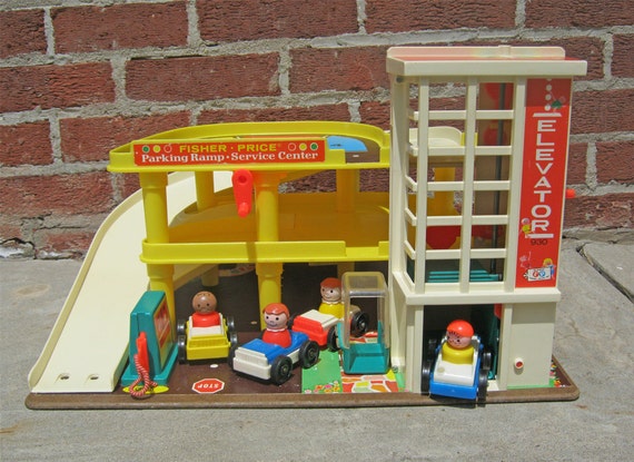 1970 Fisher Price Play Family Action Garage by IndieCityVintage