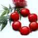 Chunky Red Stone Bracelet, Dyed Turquoise Stone