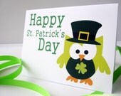Happy St Patrick day Owl Card - Green Cute owl A948 Il_170x135