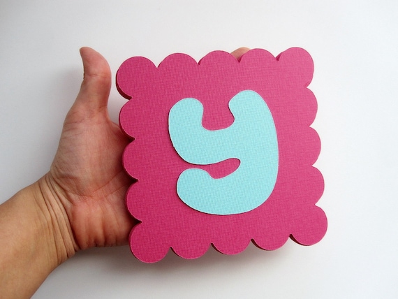 16 big Scalloped squares (5 inches) - Do not include the die cut letters A28 Il_570xn