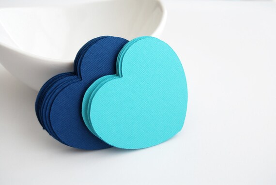 32 Die Cut heart die cuts (2.5 inches) in textured cardstock, Choose 2 colors A169 Il_570xn