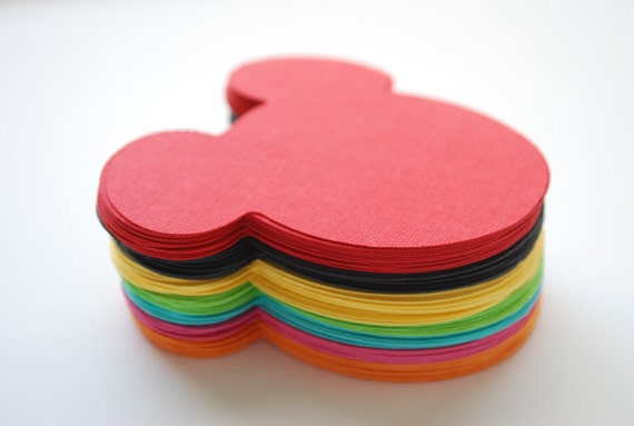 21 Mickey Mouse die cut (4 x3.75 inches) in Rainbow colors (7 Colors) A257 Il_570xn