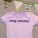 omg adorbz --- purple striped bodysuit, size 0 - 3 months.
