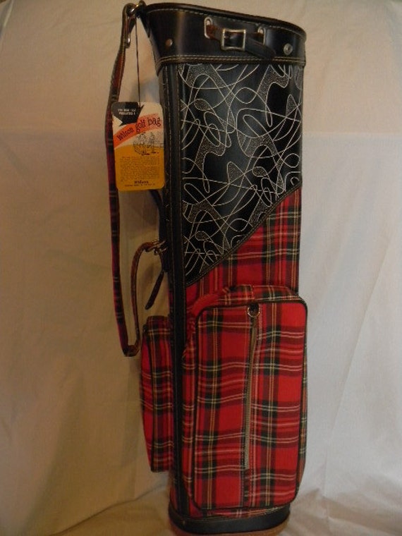 1950s Red Plaid Golf Bag