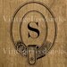 Digital Download - MONOGRAM Your Choice of Initial In Collar Frame Iron on Fabric Transfer Digital Collage No 228