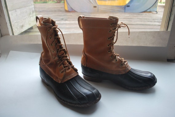 Vintage LL Bean Maine hunting shoes .high ankle duck boots