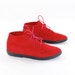 Chukka Sneaks: Vintage Keds Ankle Boots. Sweet & Simple Red Suede sneaker Booties. Lace up Walking Shoes in Strawberry - Womens size 8
