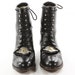 Derby Day Any Day. Vintage Justin Black Leather Lacers with Equestrian Engraved Metal Kilties. Horse Lover's Dream Boots - Women's size 6.5