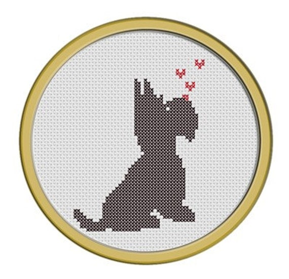 Boxer dog cross stitch chart